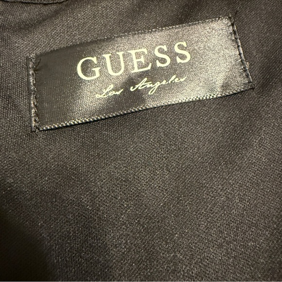 Guess Black Gatsby Lacey Fringe Bodycon Mini Dress with Scalloped Hem - Picture 6 of 11